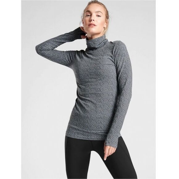 Athleta Grey Flurry Peak Turtleneck Top S - Picture 1 of 7